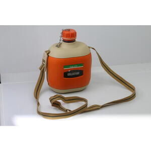 Vintage Hunter 600 Collection Orange and Beige Water Canteen with Strap